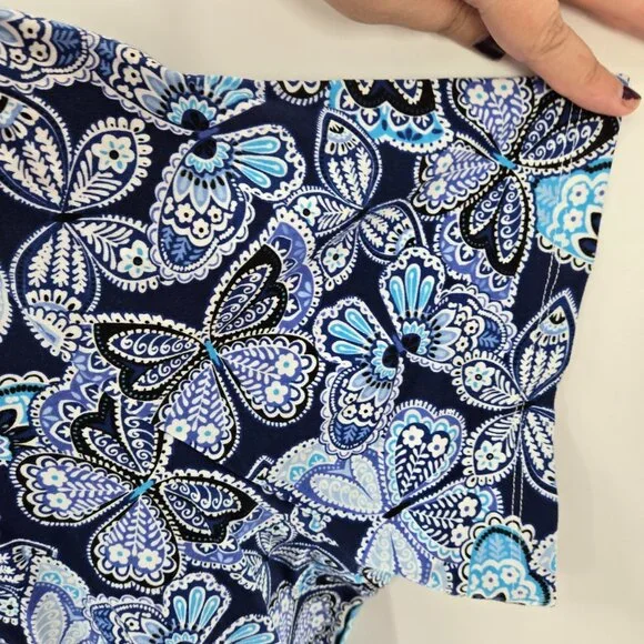 Quacker Factory By Jeanne Bice Blue Butterfly Embellished Rhinestones Top 3x - Picture 5 of 12